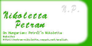 nikoletta petran business card